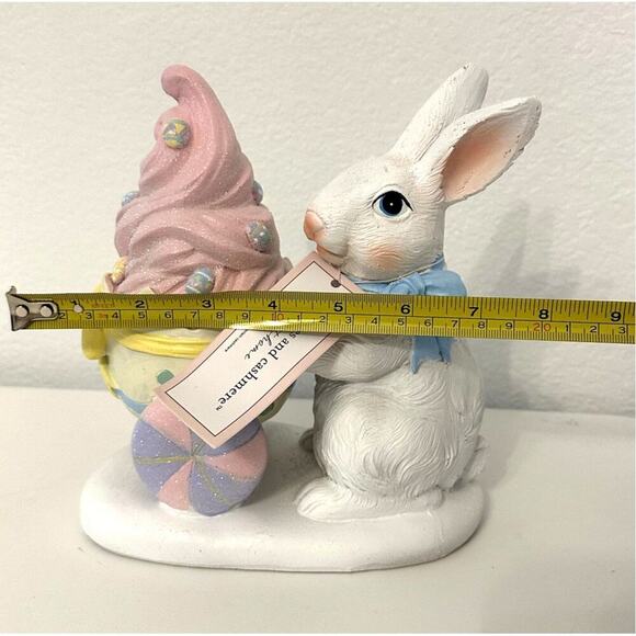 Cupcakes and Cashmere EASTER BUNNY Pastel Easter Egg Cart Pink Icing Blue Bow - Picture 7 of 7